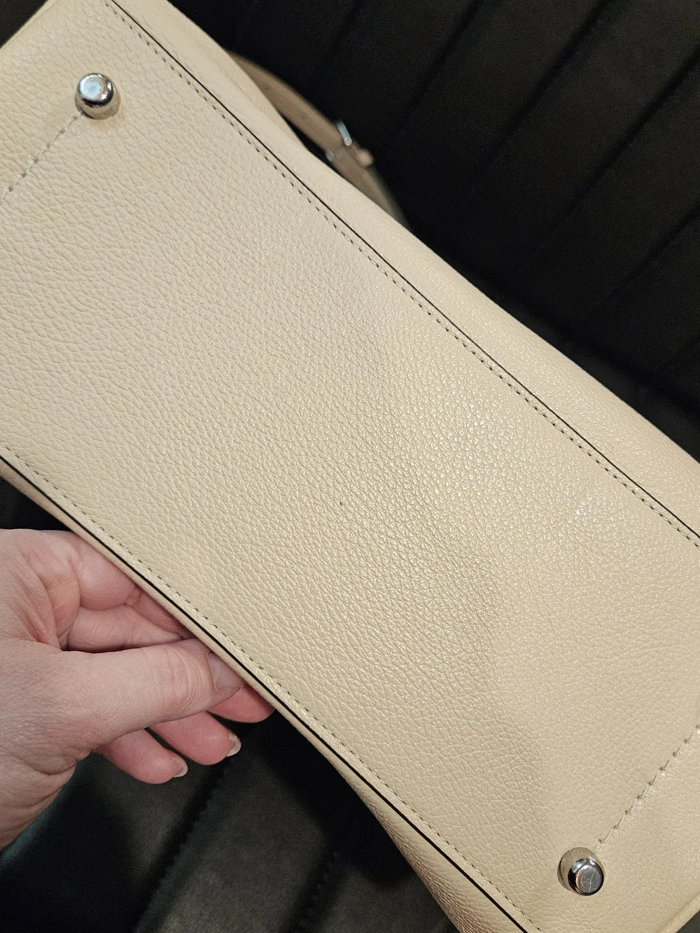 Coach Hanna Carryall (CH536) Pebbled Leather Tote Bag in Ivory MSRP $550